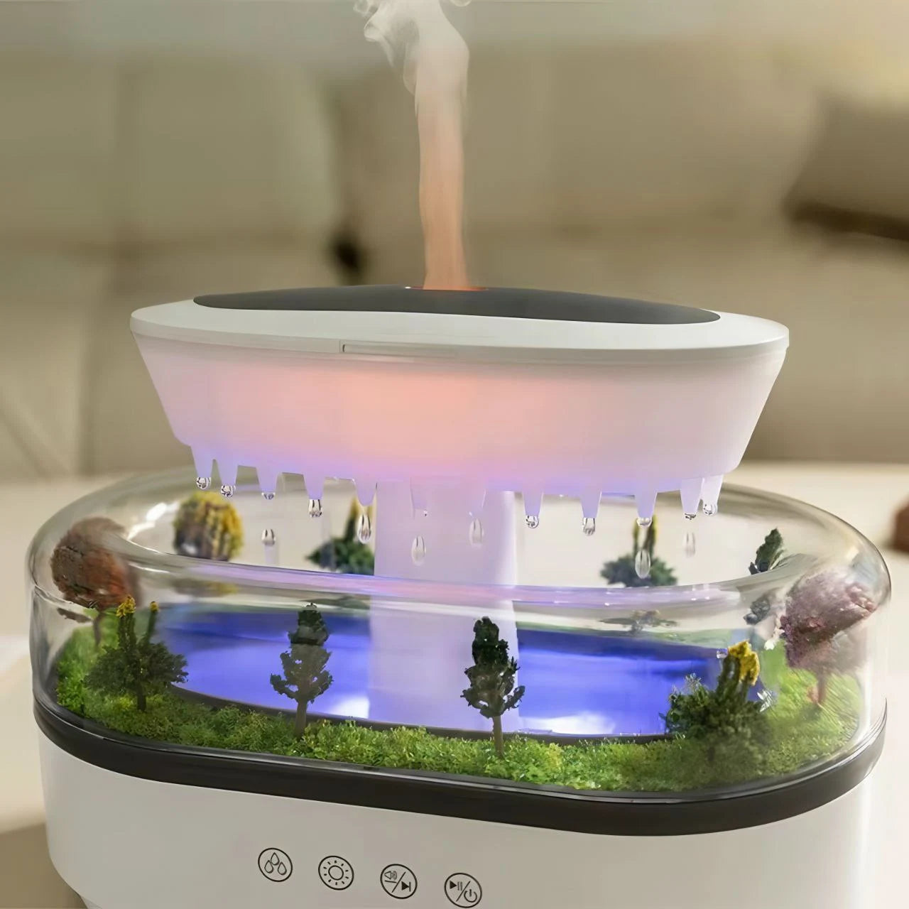 Rainly Loop LED aroma diffuser with colorful lights for modern home relaxation